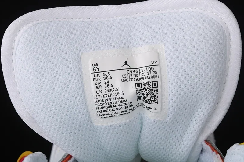 All categories Air Jordan Jordan series basketball shoes Air Jordan 1 Mid Air Jordan 1 Mid AJ1 Joe 1 mid-top white, yellow and pink candy color CV4611-100